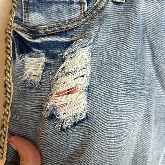 Others follow ladies cut off distressed denim shorts with beaded sides size 30 - Picture 5 of 12